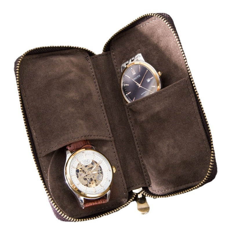Luxury Full-Grain Leather Watch Case – Premium Travel Storage Box For Watches