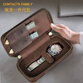 Premium Genuine Leather Watch Case – Travel Organizer for Watches and Bands