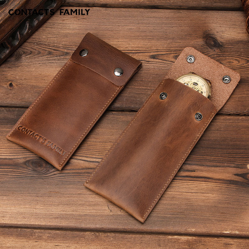 Premium Genuine Leather Watch Storage Case – Luxury Protective Pouch for Watches