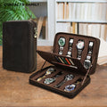 Premium Leather Watch Travel Case — Holds 8 Watches with Card Slots for Ultimate Organization