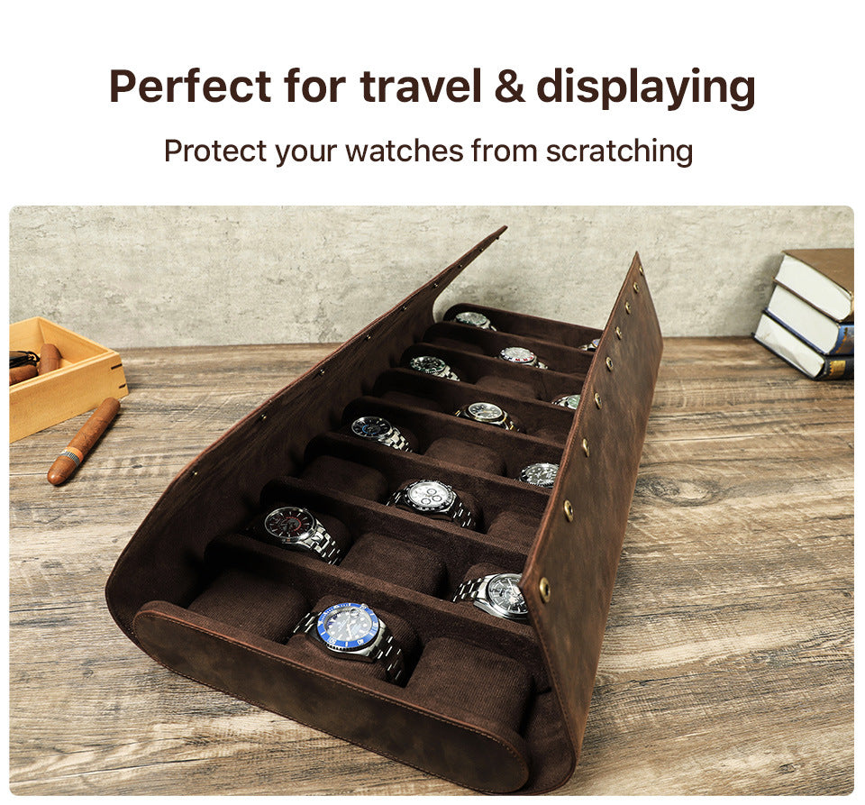 Elegant genuine  Leather Watch Storage Box – 24 Slots for Collectors Travel & Display