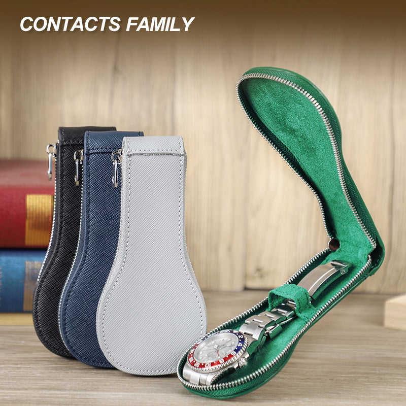 Luxury Genuine Leather Watch Storage Box – Trendy Handmade Travel Case for Watches 5 Colors