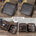 Luxury Genuine Leather Watch Case — Holds 6 Watches for Travel & Storage handmade
