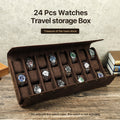 Elegant genuine  Leather Watch Storage Box – 24 Slots for Collectors Travel & Display