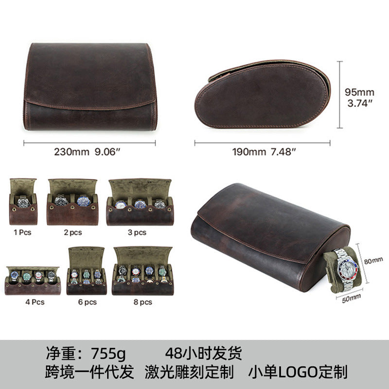 Luxury Genuine Leather Watch Storage Case for 6 Timepieces – Premium Travel & Display Organizer