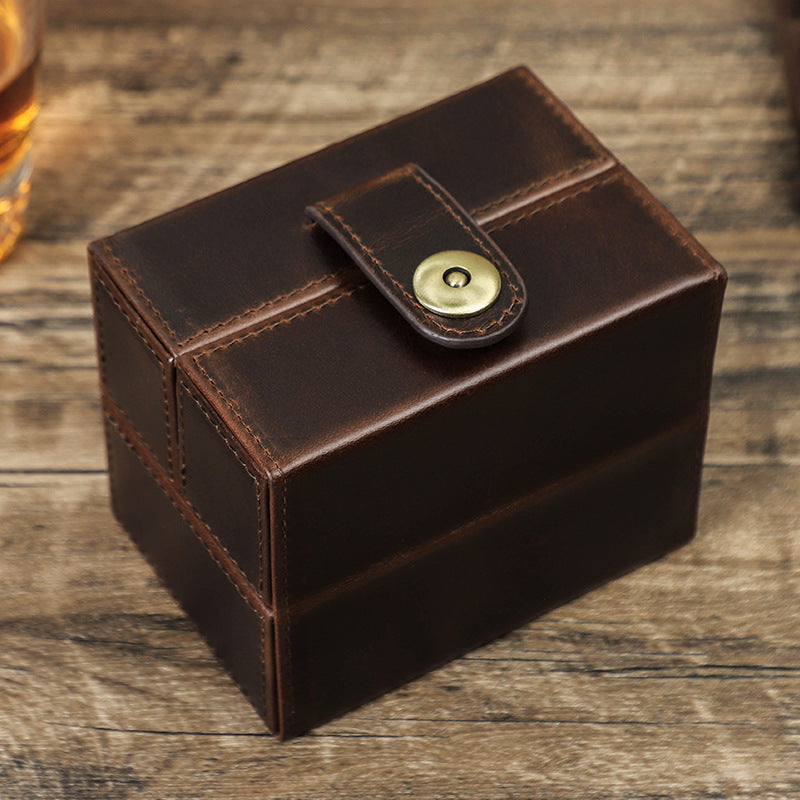 Luxury Genuine Leather Watch Storage Box – Premium Travel Organizer for Watches