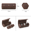 Luxury Genuine Leather Watch Roll Case – Premium Travel Storage for 3 Watches