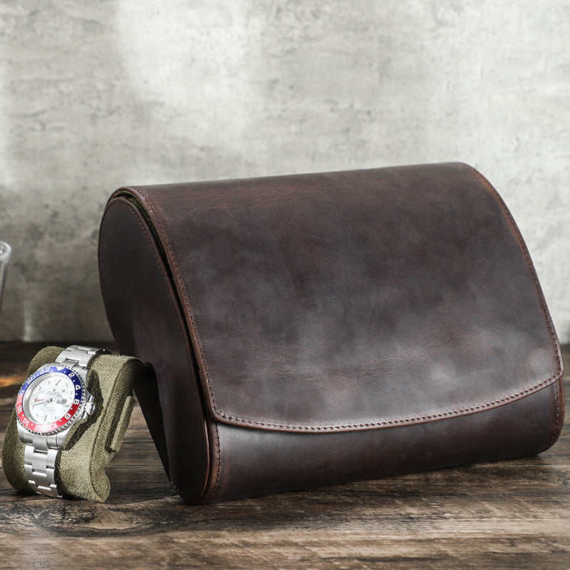 Luxury Genuine Leather Watch Storage Case for 6 Timepieces – Premium Travel & Display Organizer
