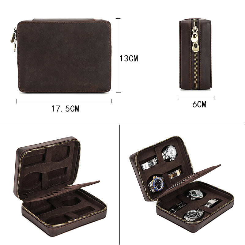 2025 New Arrival Premium Genuine Leather Watch Case – Secure & Stylish Storage Solution