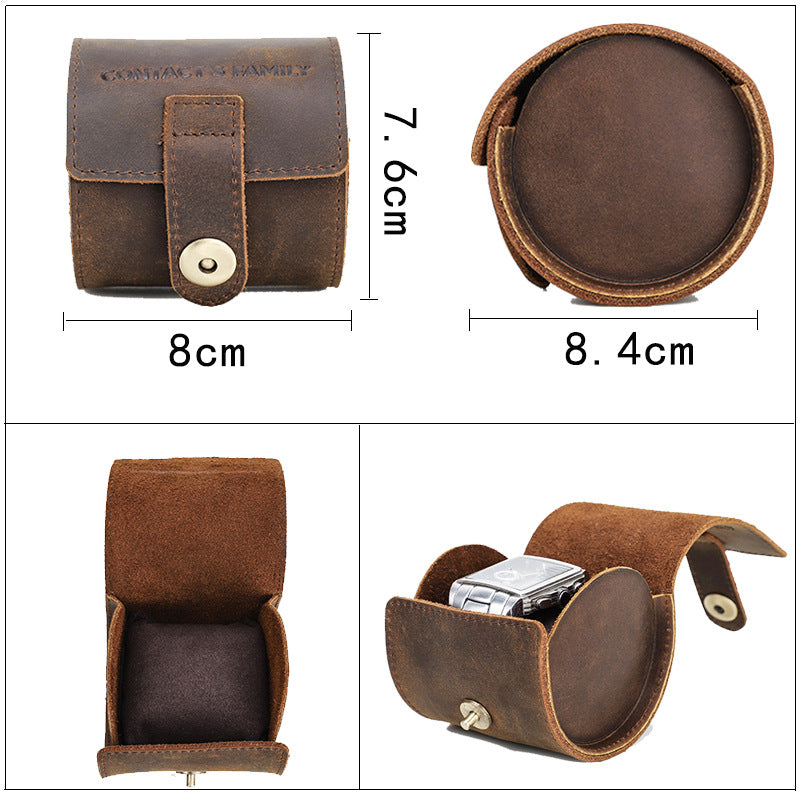 Luxury Genuine Leather Watch Roll – Premium Compact Storage Case for Watches