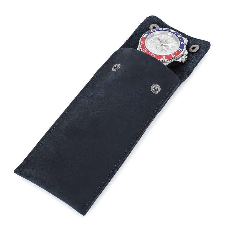 Premium Genuine Leather Watch Storage Case – Luxury Protective Pouch for Watches